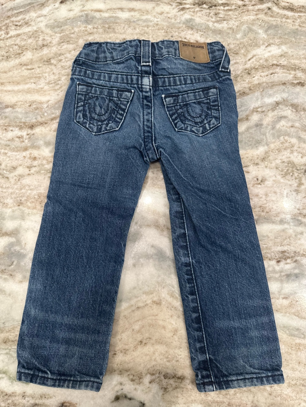 True Religion Kids Dark Blue Denim Jeans with Signature Back Pockets